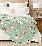 Cozy Bliss Gnome Spring Throw Blanket - Garden Daisy Floral Design, Warm MilkyPlush Throw Blanket...