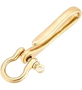 PH PandaHall Fish Hook Keychain, 3.5 Inch Brass Key Ring Golden Solid U Shape Key Hook Belt Keyri...