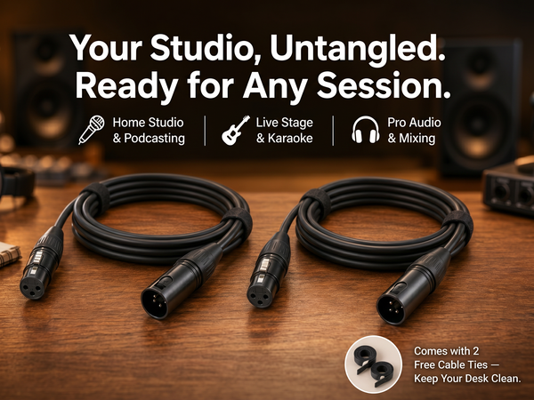 Yinker XLR Cables 2 Pack - 5FT XLR Male to Female Microphone Cable, Mic Cord Cable (OFC)