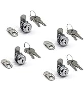 4Pack Cam Lock 5/8 Inch Tubular Cam Locks Keyed Alike with Chrome Finish for Vending Machine Truc...