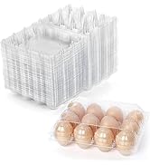 Youeon 60 Pcs Plastic Egg Cartons 12 Count, Clear Egg Cartons for Chicken Eggs 3x4 Grid, Reusable...
