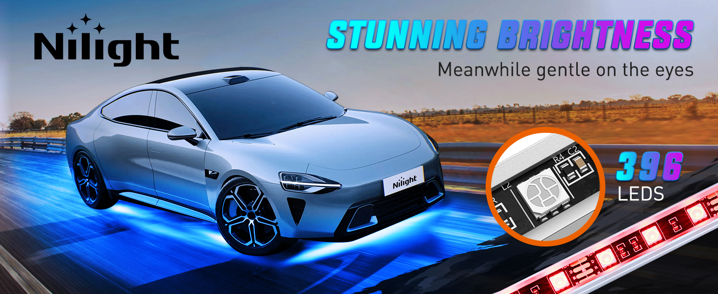 8Pcs Aluminum Underglow Neon Accent Strip Lights