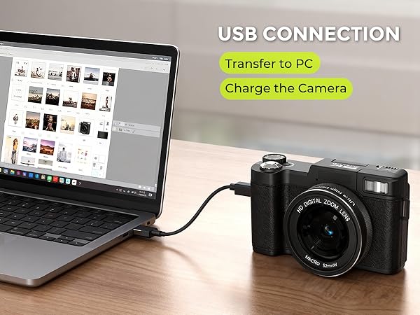 4k digital camera for photography USB charging transfer