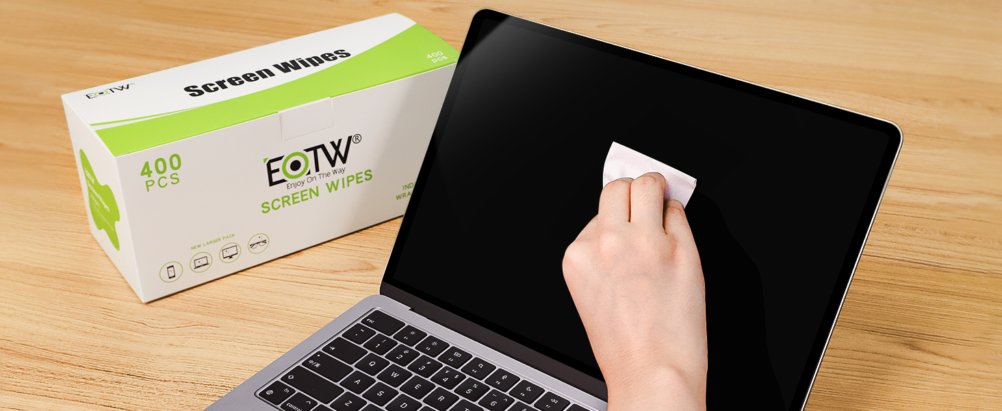 laptop wipes screen and keyboard