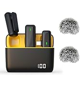 Ouwealy Wireles Lavalier Microphone USB C for Android iPhone 15/16 - Noise Cancelling Lapel Lav M...