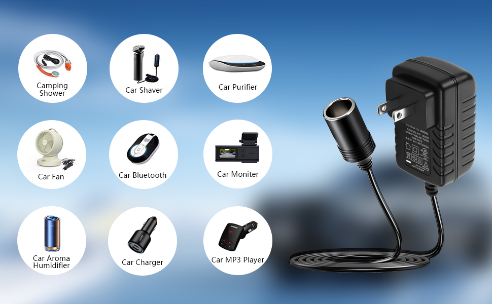 Camping Shower Car Shaver Purifier Fan Bluetooth Moniter Aroma Humidifier Charger MP3 Player