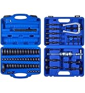 VEVOR 52pcs Custom Bushing Bearing And Seal Driver Set &amp; 16pcs Slide Hammer Puller Set, 2 in 1 Bu...