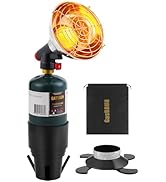 GasBRUH 2-IN-1 Portable Propane Camping and Golf Cart Heater with Cylinder Base &amp; Cup Holder,Outd...