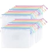 M&amp;G 20 Pack Mesh Zipper Pouch Bags for Organizing Storage, A4 Letter Size, Waterproof Document Zi...