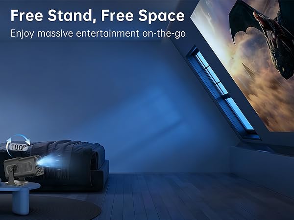 180° Rotatable Movie Proyector for Bedroom Home Theater Outdoor