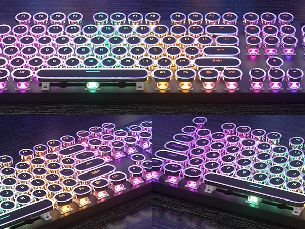 Typewriter Style Mechanical Black Keyboard