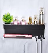 XILIMEN Hair Dryer Holder Wall Mounted, Storage Holder for Curling Iron Accessories Organizer Black