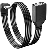 JSADZKJ 90 Degree Right Angle USB C2.0 Cable Type C to USB Female OTG Adapter Cable USB Type C Fl...