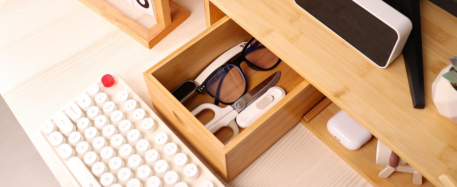 drawer of the monitor stand riser