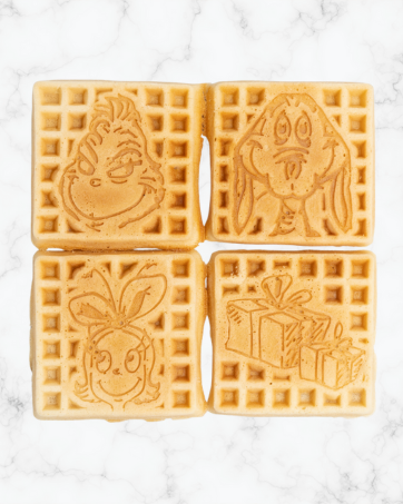 Grinch waffles in all 4 designs