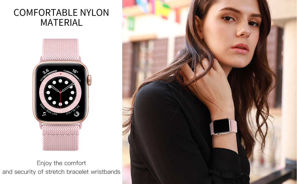DaQin Stretchy Nylon Solo Loop Bands for Apple Watch Band 38mm 40mm 42mm 44mm