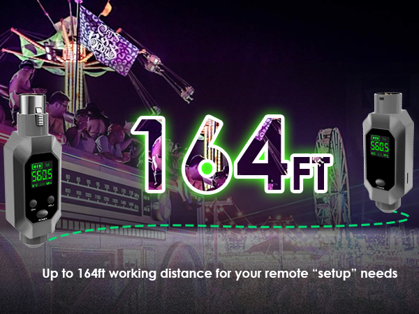 wireless microphone adapter up to 164ft working distance