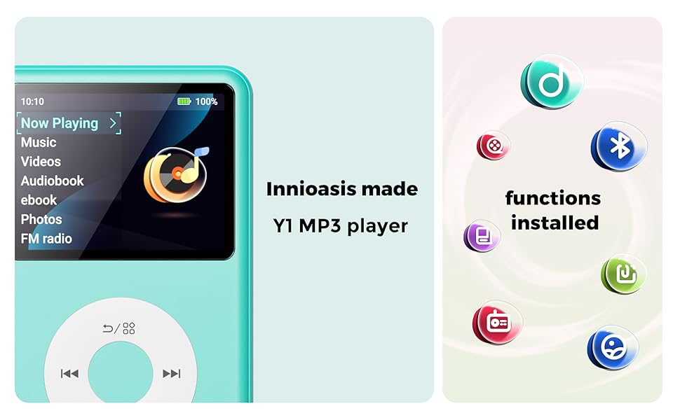 mp3 player with bluetooth digital music mp3 player ebook innioasis y1 andorid mp3 portable mini