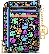 GIANCOMICS Slim Wallet Credit Card Holder Women, Puppy Dog Paw Rfid Blocking Small Card Case, Key...