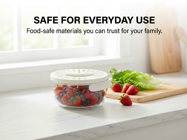 Mesh Fruit Basket Straine Cleaner Bowl with Lid 2-in-1 Draining and Preservation Multifunctional