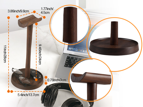 wood headphone stand