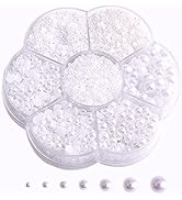 5800Pcs Half Pearls for Crafts, Flatback Pearls for Artwork Making, DIY Rhinestones Accessory Nai...