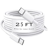 INPPYTON USB C to USB C Cable 25FT, 60W Fast Charging Extra Long C to C Cable 7.6M,TPE, White