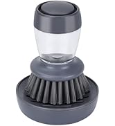 DAPOWER Dish Brush with Soap Dispenser, Kitchen Scrub Brush for Dishes Pots Pans Sink Cleaning, D...