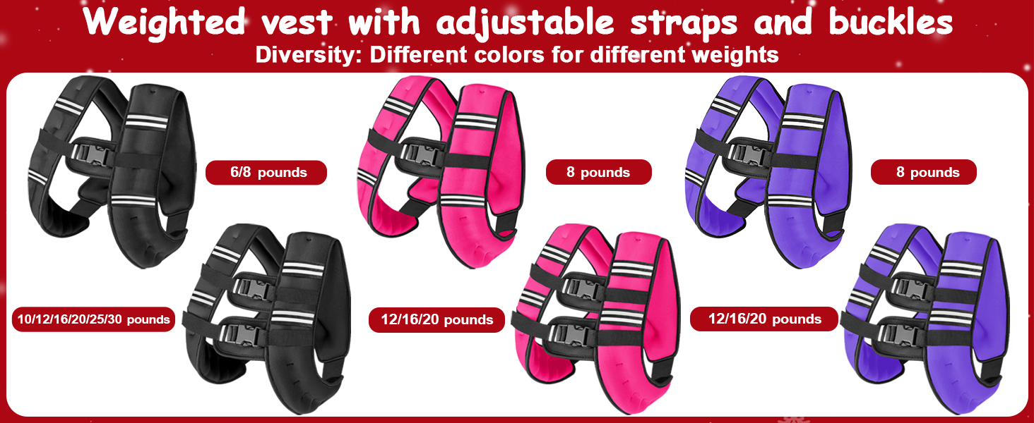 Wolliwa Weighted Vest for Woman Men Weight Vest Reflective Stripe with Adjustable Strap
