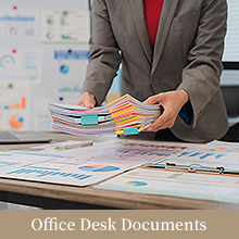 Office laminating tasks such as reports, badges, contracts, and business documents
