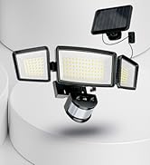 Ensenior 5 Motion Sensor Modes Solar Security Light, 1800LM 270° Wide Angle 3 Heads LED Flood Lig...