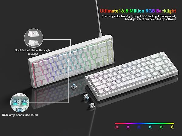 Rapid Trigger Keyboard 60% Percent, Hall Effect Topographic Gaming Keyboard