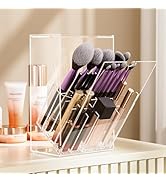 Udefineit Acrylic Makeup Brush Holder, 17 Slots Makeup Brush Organizer with Tilt Open Design, Lar...