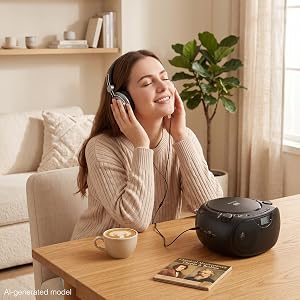 Nextron Portable CD Player Boombox with AUX-in &amp;amp;amp; Headphone Jack