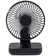 HIKALION Portable Desk Fan with USB Rechargeable Battery, 13-Hour Runtime, Oscillating, Wall-Moun...
