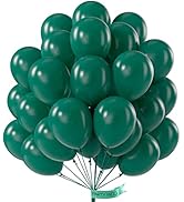 PartyWoo Retro Green Balloons, 55 pcs 12 Inch Forest Green Balloons, Latex Balloons for Balloon G...