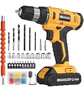 FADAKWALT Cordless Drill Set, 20V Electric Power Drill with Battery And Charger, Torque 30N, 21+1...