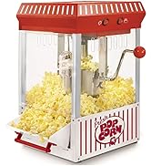 Nostalgia Vintage Table-Top Popcorn Maker, 10 Cups, Hot Air Popcorn Machine with Measuring Cap, O...
