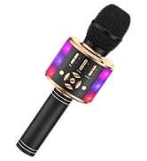 Amazmic Kids Karaoke Microphone Machine Toy Bluetooth Microphone Portable Wireless Karaoke Machin...