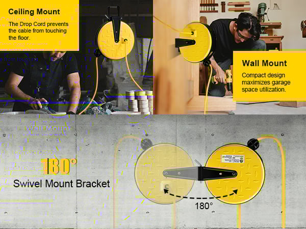 S+30FT-M3-LEPENEL Retractable Extension Cord Reel