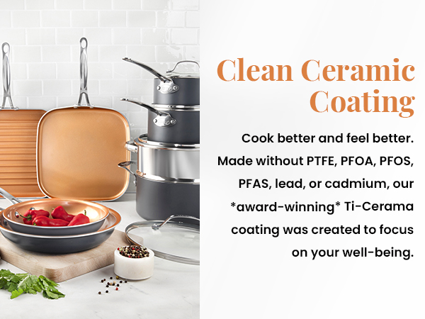Copper Pots and Pans Set Nonstick Cookware Set, Pot and Pan Set, Kitchen Cookware Sets, Ceramic
