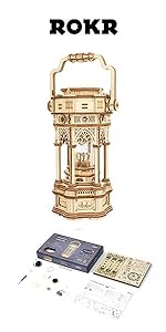 ROKR 3D Wooden Puzzles Music Box (Secret Garden) - Model Kits for Adults Spinning Musical Jewelry Bo...