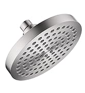 BRIGHT SHOWERS High Pressure Shower Head, 6 Inch Rain Shower Head, 2 Spray Settings Rainfall Show...