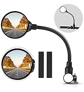 West Biking Bike Mirror Handlebar Mount, Adjustable Rotatable Bicycle Rear View Mirror, Wide Angl...