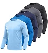 ZITY 5 Pack: Men's Long Sleeve Shirts UPF 50+ UV Sun Protection Quick Dry Athletic Shirts for Run...