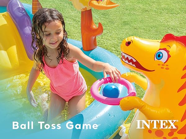 Intex 11ft x 7.5ft x 44in Dinoland Play Center Kiddie Inflatable Swimming Pool Caro5