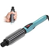 PHOEBE Curling Iron Brush 1 inch Anti-Scald Bristles Instant Heat Up Curling Iron Dual Voltage Ce...