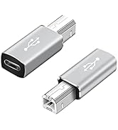 BOLS USB C Female to MIDI Adapter, USB C to USB B Adapter (2packs), Compatible with Printers, MID...