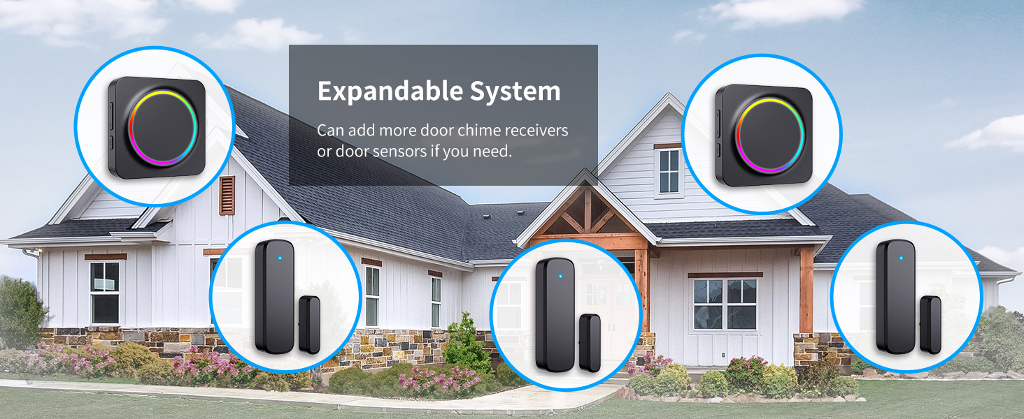 door sensor chime with different ringtones