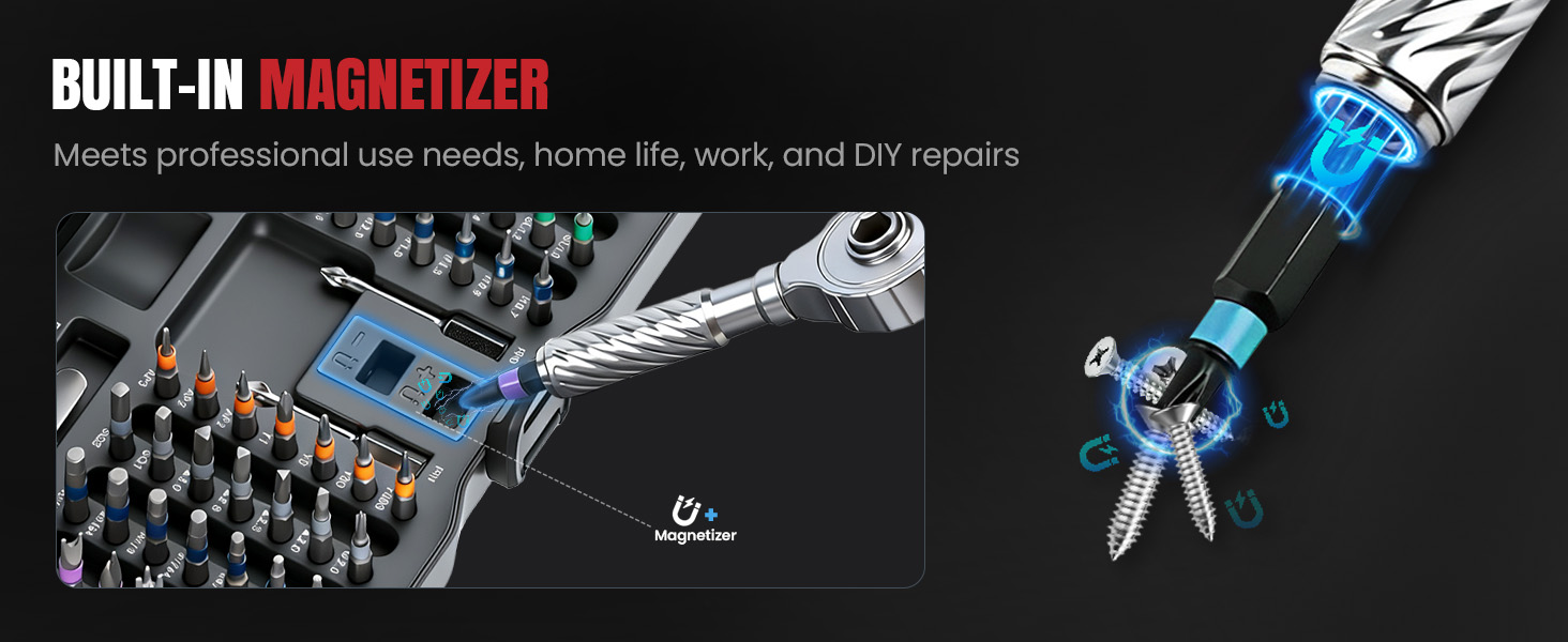 Ratchet Screwdriver Set, magnetic Screwdriver sets, S2 Steel Bits, DIY Combination Flexible Shaft